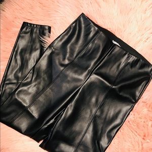 Black leather tights/ slip pjs